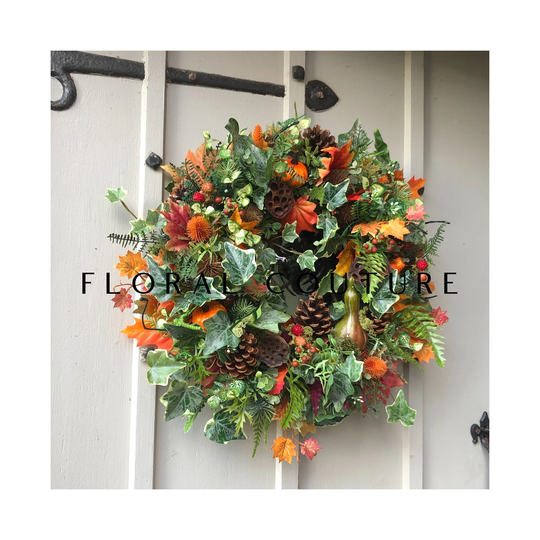 New For Autumn...handmade Seasonal Front Door Wreath, Autumn Faux Wreath With Berries, Cones & Seedpods Autumn/Winter