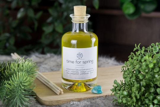 Time For Spring/Amazoniet Crystal Reed Diffuser With Lemon, Rosemary, Grapefruit, Lime, Palmarosa, Mint, Orange & Bergamot