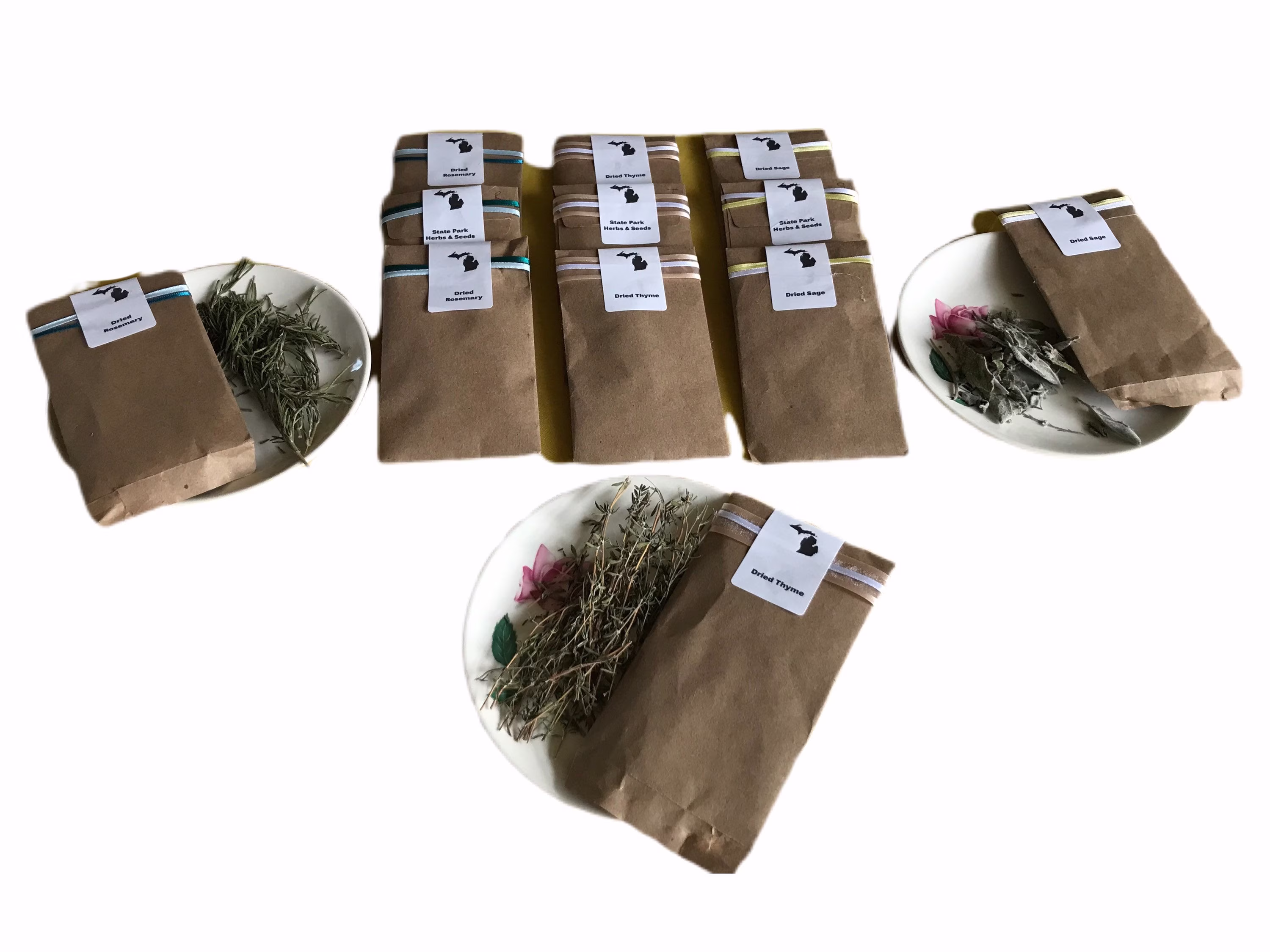 Dried Herbs Sample Packets Thyme Sage Rosemary