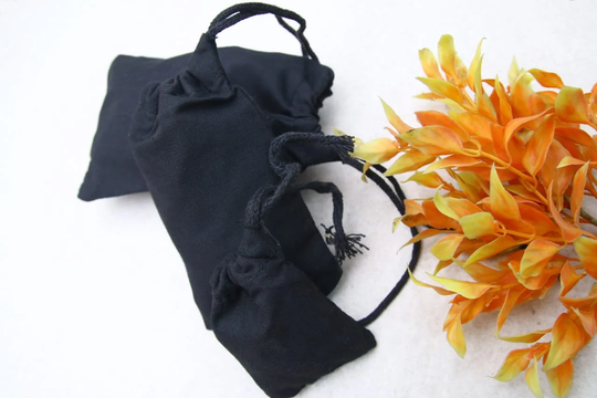 4x6 Inches Black Cotton Bags - Single Drawstring Pouches. Reusable & Ecofriendly. Best For Storage Packaging. Qty 25, 50, 100 200