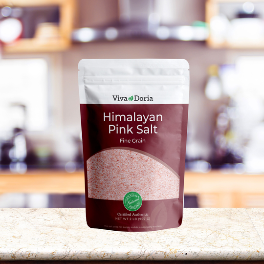Viva Doria Himalayan Pink Salt, Fine Grain, Certified Authentic, 2 lb. | 907 G