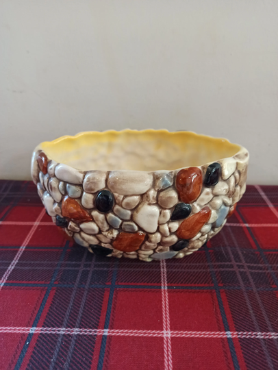 Retro Oval Sylvac Pebbled Planter - Good Condition