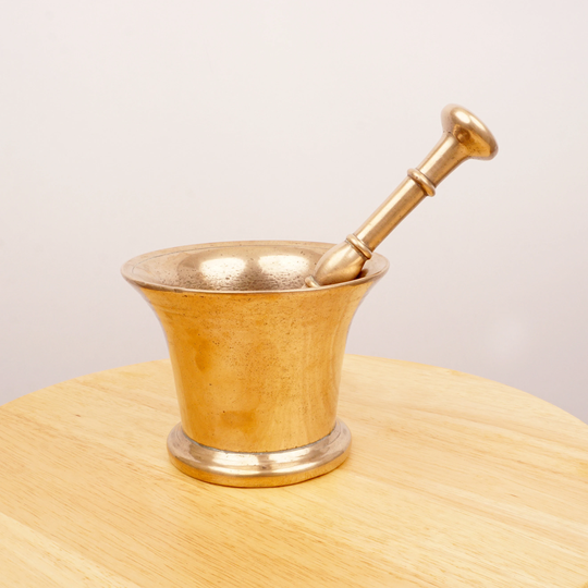 Antique Bronze Mortar & Pestle || With