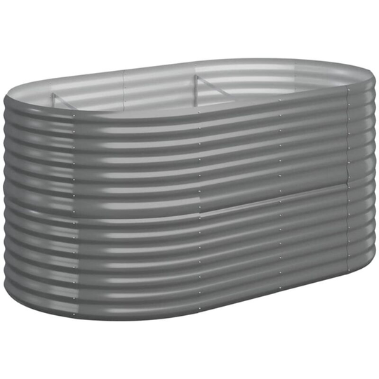 Garden Planter Powder-coated Steel 152x80x68 cm Grey vidaXL - Grey
