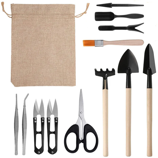 Lifcausal - 13PCS Mini Garden Planting Tool Set for Succulents Weeding Digging Planting Transplanting Fairy Garden Cactus Bonsai Planting Gardening