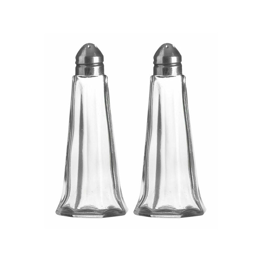 Viss - Retro Cafe Style Glass Salt & Pepper Set