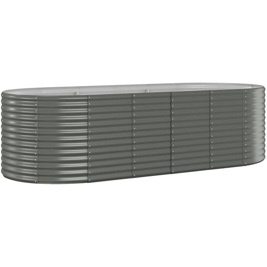 Garden Planter Powder-coated Steel 249x100x68 cm Grey Vidaxl Grey