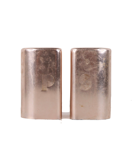 60S Mid Century Modern Aluminum Salt & Pepper Shaker Set Rose Gold, 1960S Mcm Shakers, Vintage Shaker, Shakers