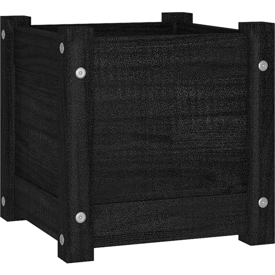 Garden Planter Black 31x31x31 cm Solid Pinewood Vidaxl Black