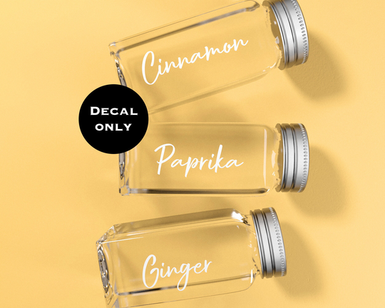 Kitchen Labels For Jars Spice Herbs Pantry Organisation Container Storage Decals in Handwritten Farmhouse Style Custom