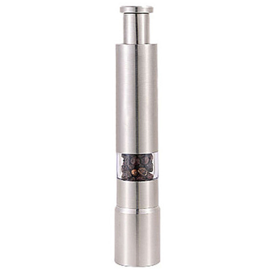 Salt and Pepper Grinder Set, Original Pump are Refillable, Modern Thumb Press Grinder silver single