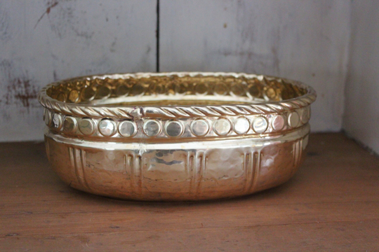 Solid Brass Oval Planter