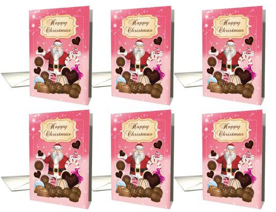 Santa, Santa's Candy Christmas Holiday Card, Lots Of Yummy Chocolates & Tasty Treats | Pack 6