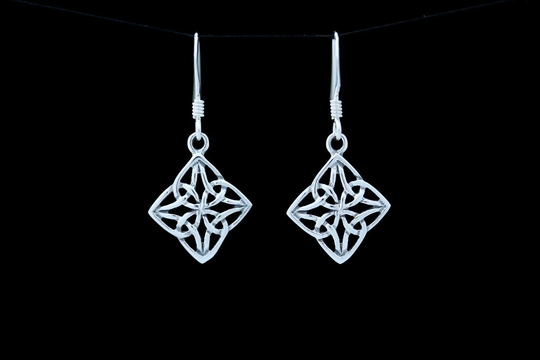 Celtic Knot Earrings - Four Season Elegance- Hallmarked 925 Sterling Silver-Edinburgh, Scotland