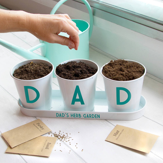 Personalised Indoor Herb Planter, Grey/Charcoal/Black