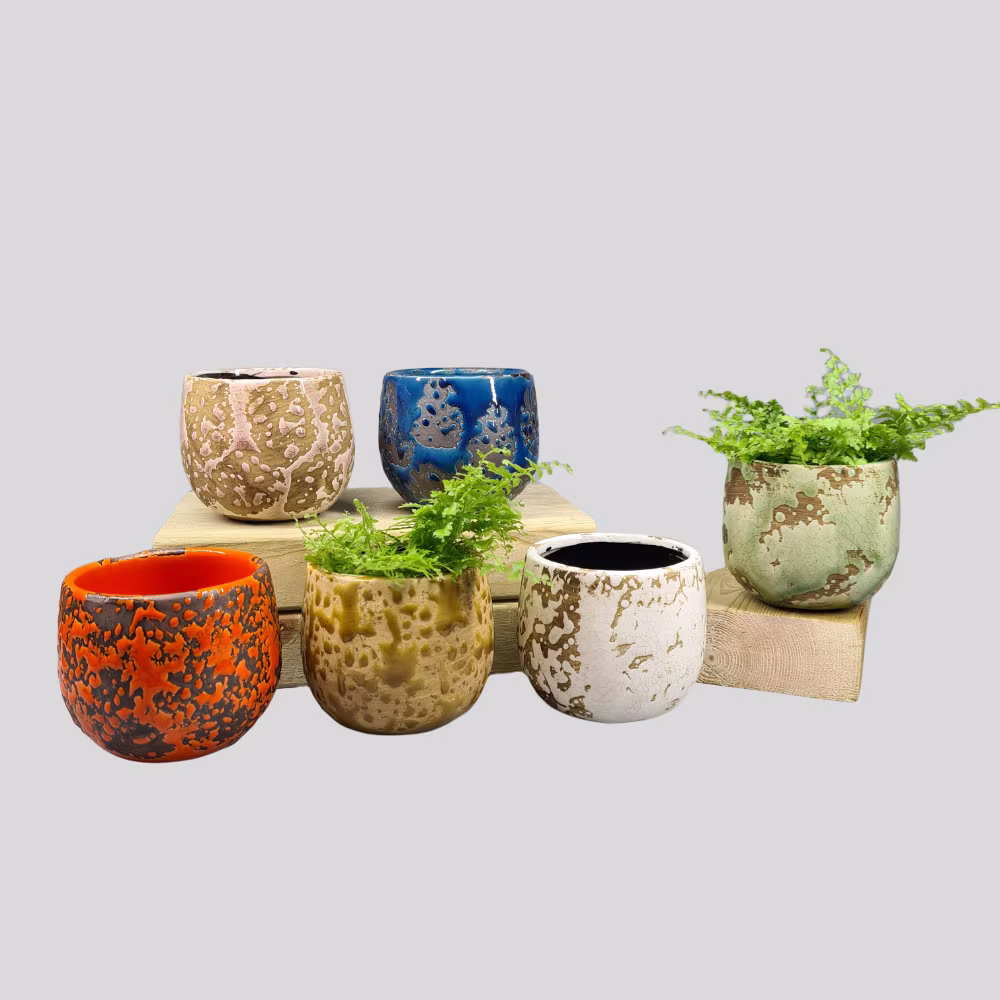 Watercolour Inspired Textured Houseplant Pot - Cute Gift