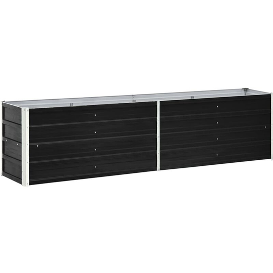 Garden Planter Galvanised Steel 240x40x45 cm Anthracite VDTD30194 - Topdeal