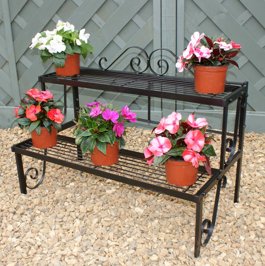 Solid Steel Two Or Three Tier Garden Plant Stand