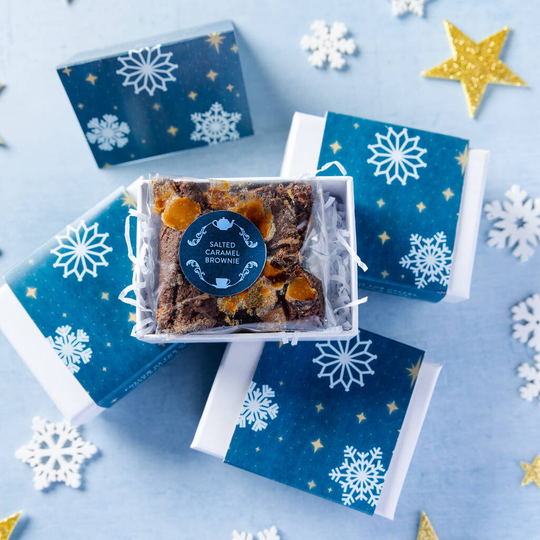 'Snowflakes' Mini Salted Caramel Brownie