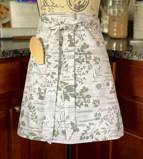 Half Apron With Pockets | Gardening Apron, Garden Botanist Teacher Hairdresser Florist Tools Apron
