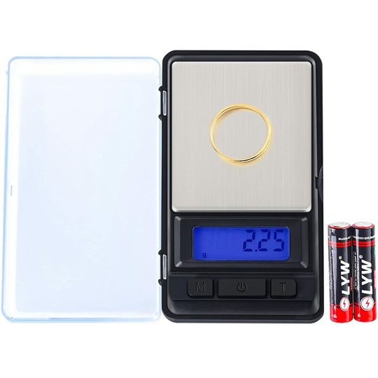 Joorrt - Precision balance 500g/0.01g, mini pocket balance kitchen balance, 5 units/tare function, small scale for jewelry, gold, medicinal