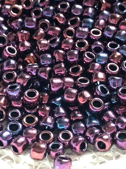 New Toho Round Seed Beads, 6/0, Higher - Metallic Dark Amethyst, | Tr-06-503, Qty 20 Grams, 4mm Beads