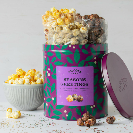 Season's Greetings Gourmet Popcorn Gift Tin