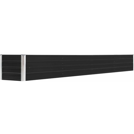 Garden Raised Bed Galvanised Steel 320x40x45 cm Anthracite Vidaxl Anthracite