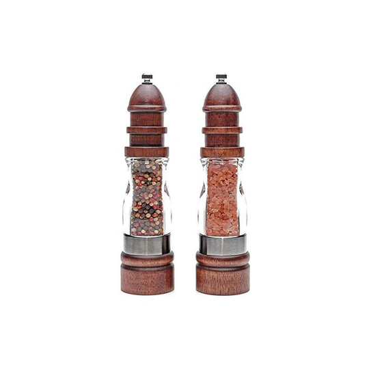 Salt and Pepper Mill Shakers with Adjustable Coarseness - 8.5 inches