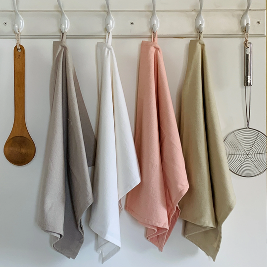 Organic Cotton Tea Towel, Kitchen Dish Cloth in 100% Certified Natural Plant Based Dyes | 18" X 27