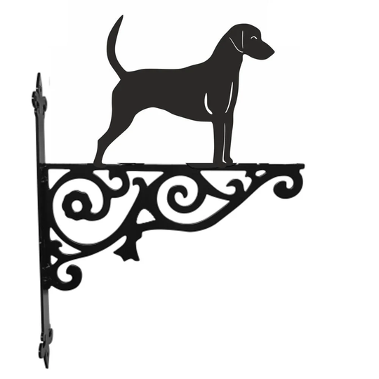 Foxhound Ornamental Hanging Bracket - Contemporary Basket Wall Mounted Decorative Garden Black