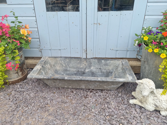 Vintage Galvanised Metal Trough Garden Planter Herb Pond Dog Bath Tub