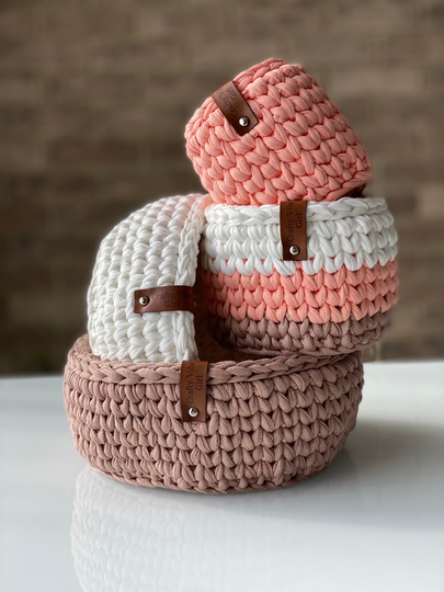 Crochet Basket Set, Baskets Storage, Crochet For Sale, Multipurpose, Home Decor, Storage Basket, Flowerpot, Planters