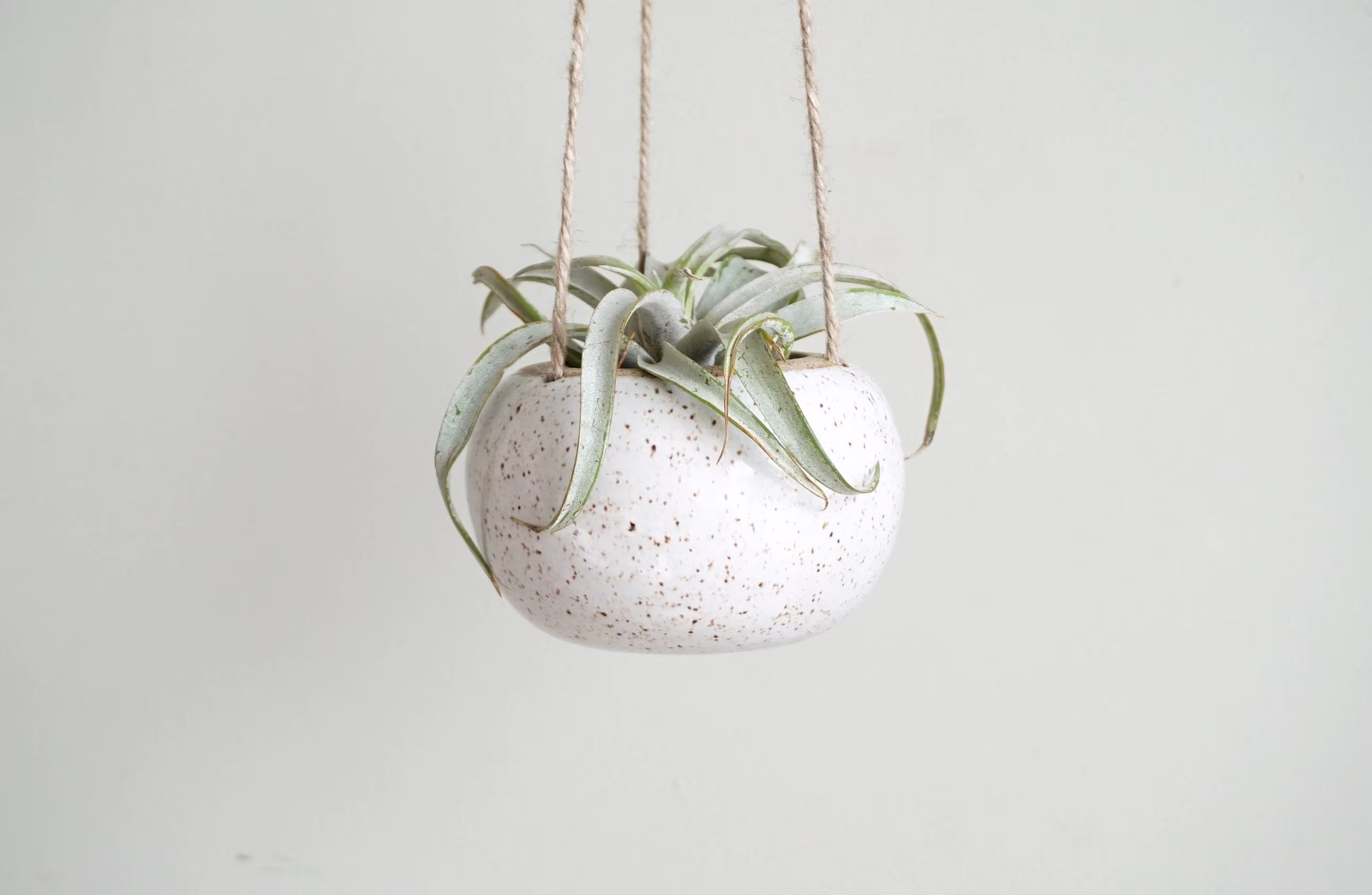 Hanging Planter - Zen Small. Speckled White. Handmade Ceramic Planter By Mud To Life