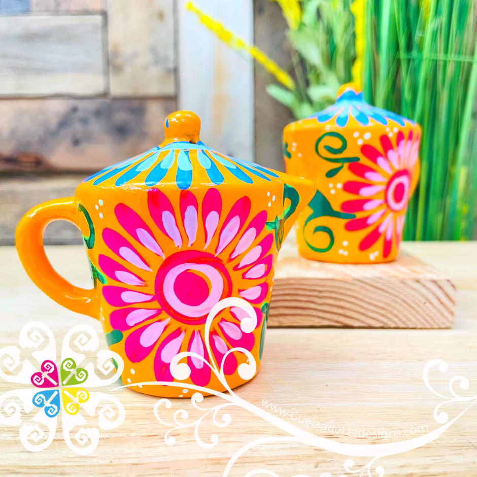 Tetera Salt & Pepper Shaker Set- Decorated Salero - Mexican