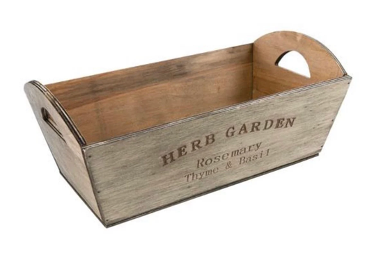 Wooden Crate Herb Planter - Engraved Garden Gardeners Gift New Home