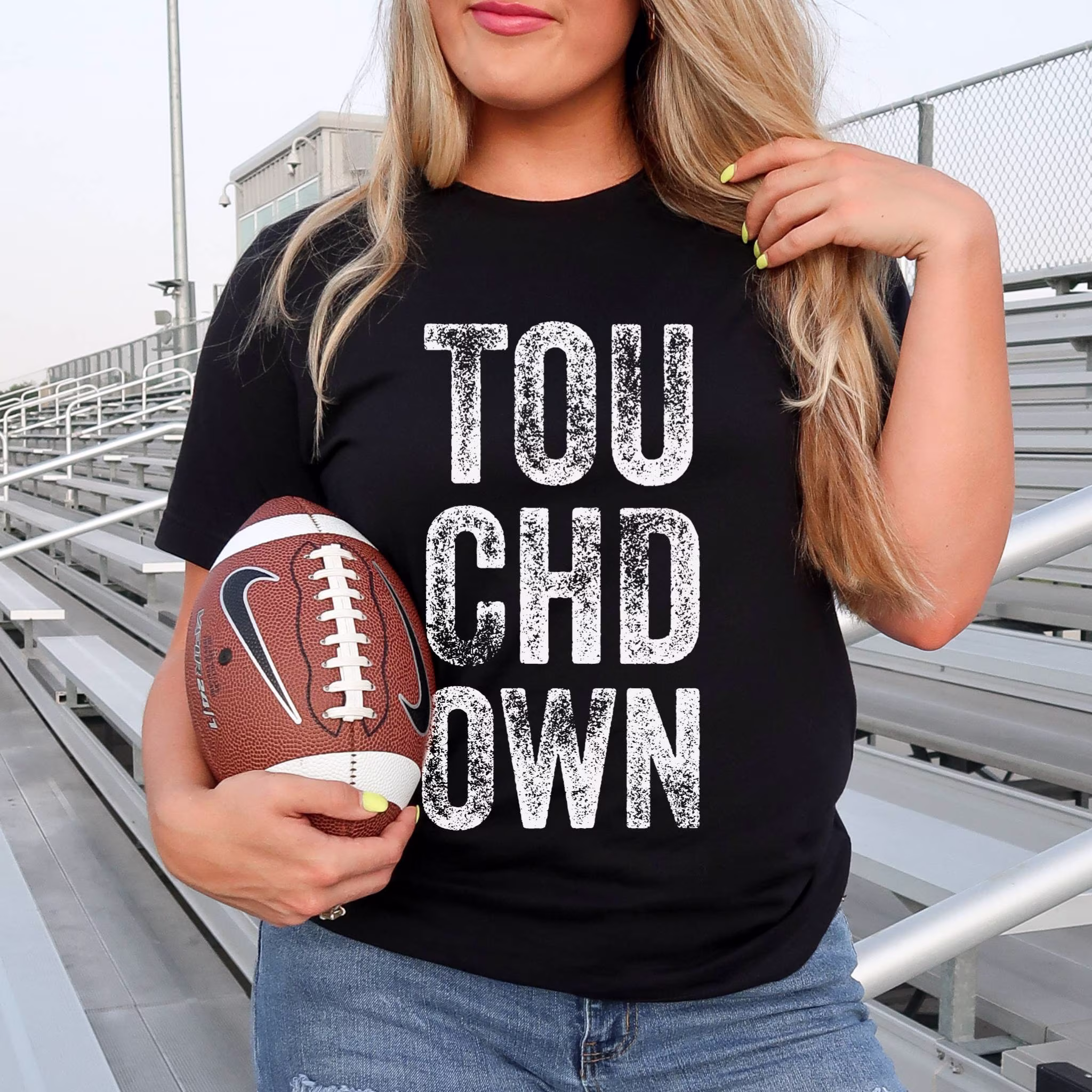 Touchdown Shirt, Football Game Day Season Tee, Women's Graphic Tailgate