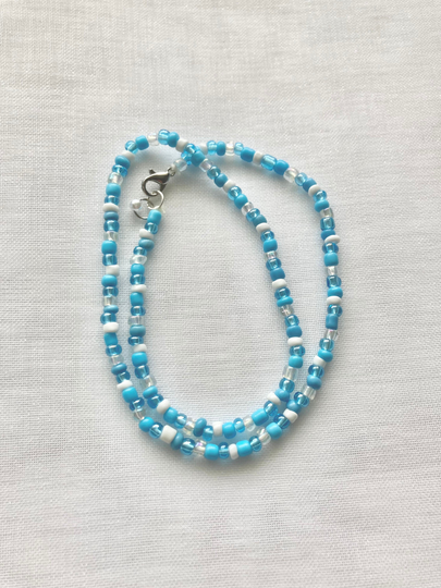 Seed Bead Necklaces | Blue & White Necklace Beaded Jewelry