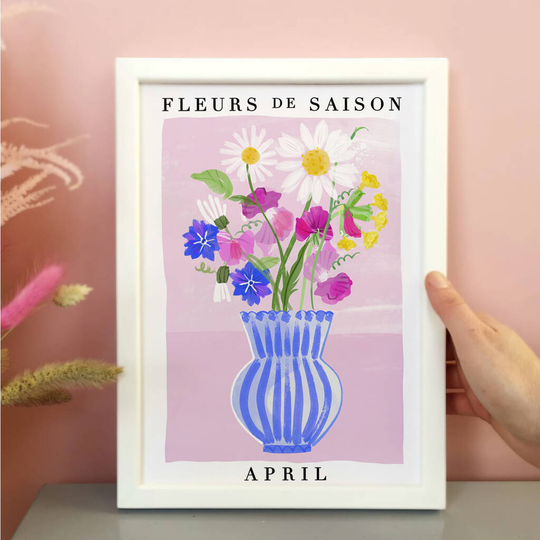 Seasonal Flowers Personalised Print