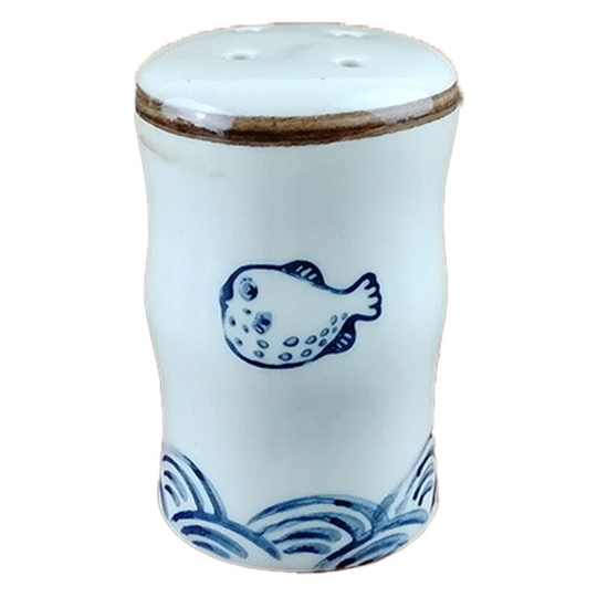 Fvbjd - Kitchen seasoning jar salt chili powder jar ceramic with hole pepper chicken powder bottle sprinkler (Blowfish)