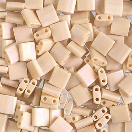 Seed Beads-5mm Tila-493Fr Matte Opaque Pear Ab-Miyuki-7 Grams