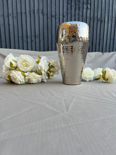 Hand Hammered Planters, Silver Hand Hammered Vases, Home Decor, Silver Planters