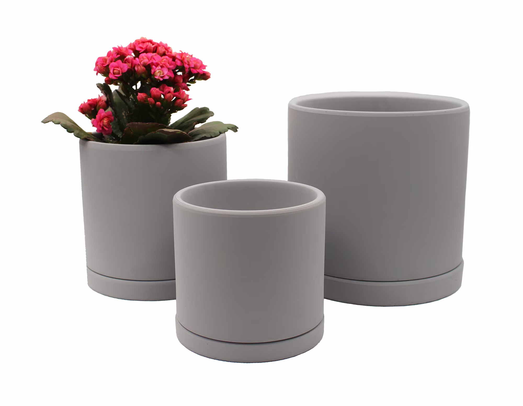 Terracotta Pots For Plants, 4 Inch 5 in 6 Inch, Succulent Planter Pot With Drainage & Saucer Grey Color