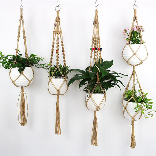 Jute Plant Hanger, Wall Hanging Plant Pot Holder For Plants, Planter Basket, Boho Decor, Home Gifts