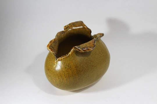 Shimmering Bronze Dragon Egg Planter For Jade Succulent Bonsai