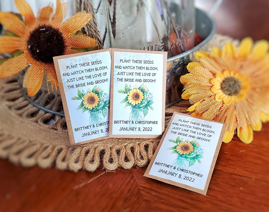 Sunflower Seed Mason Jar Wedding Favor | Bridal Shower