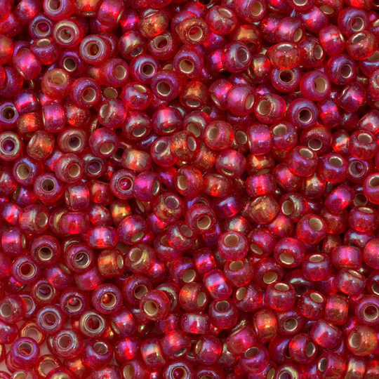 Miyuki Seed Beads 6/0 Silver Lined Flame Red Ab 1010