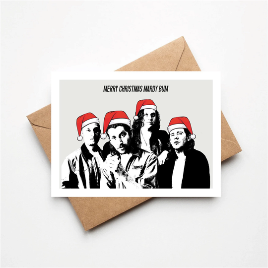 Merry Christmas Mardy Bum, Inspired Greetings Card, Rock & Roll, Seasonal