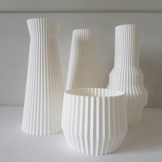 Quadruple Set, 4 Vases, Full Decor Home Decor, Interior Design, Simple, Linear, Gift, Pots, Large, Tall, Flowers, Festivities