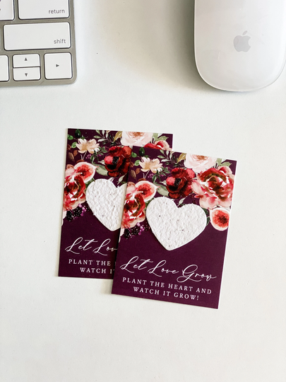 Grownotes™, Let Love Grow Favor Cards, Berry & Figs, Mailable Favor, Mini Seed Paper Plantable, Wallet Size, Wedding Shower, #38
